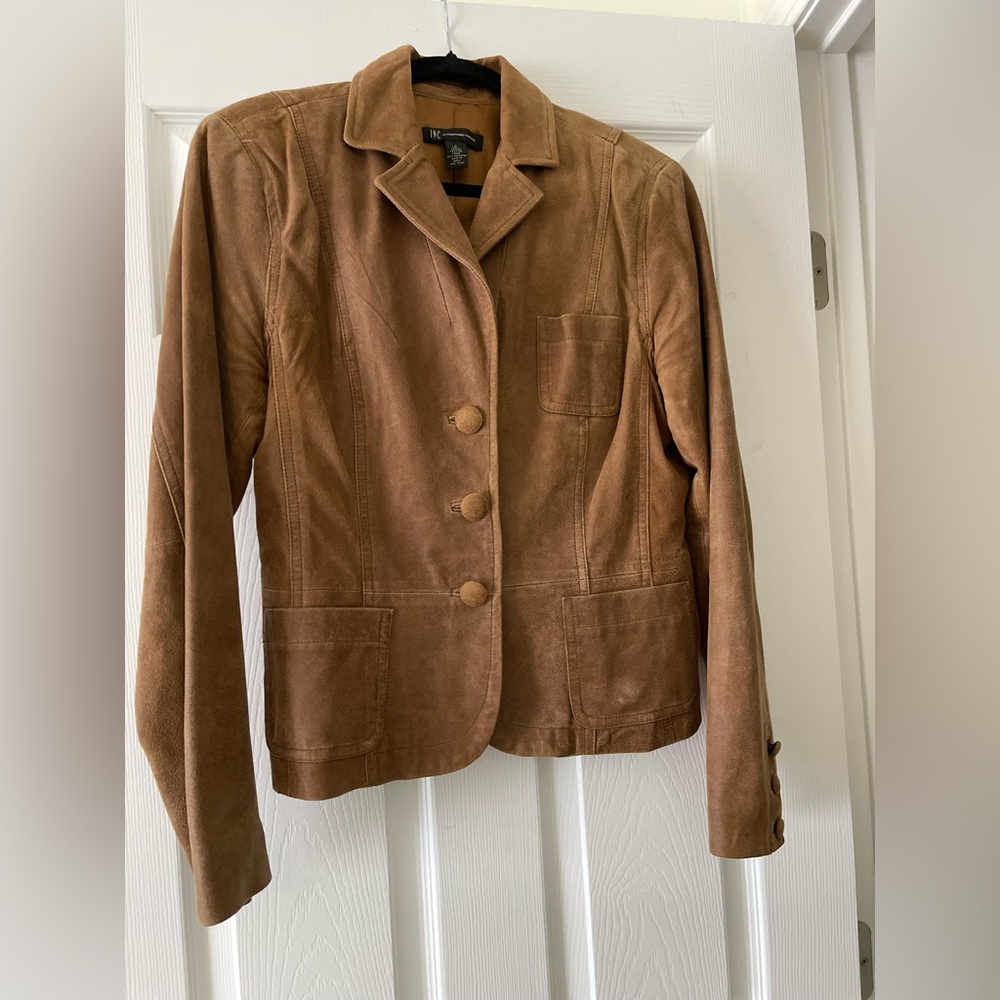 I.N.C. Leather tan large jacket